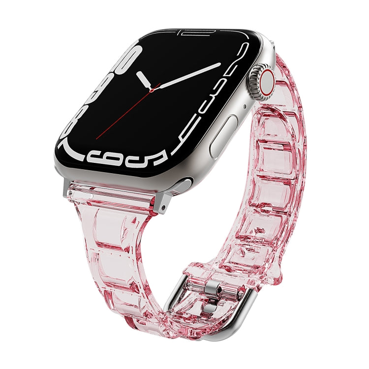 For Apple Watch SE 2022 40mm Cube Airbag Clear TPU Watch Band(Red) - Watch Bands by PMC TechLife | Online Shopping South Africa | PMC TechLife