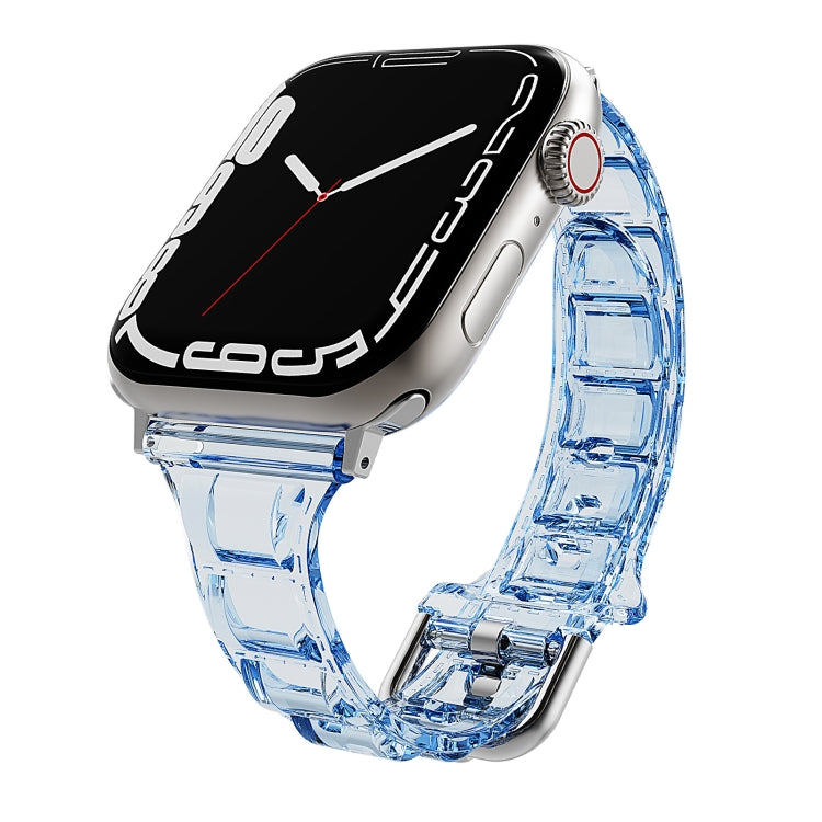 For Apple Watch SE 40mm Cube Airbag Clear TPU Watch Band(Blue) - Watch Bands by PMC TechLife | Online Shopping South Africa | PMC TechLife