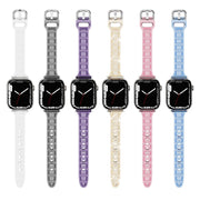 For Apple Watch 38mm Cube Airbag Clear TPU Watch Band(Blue)