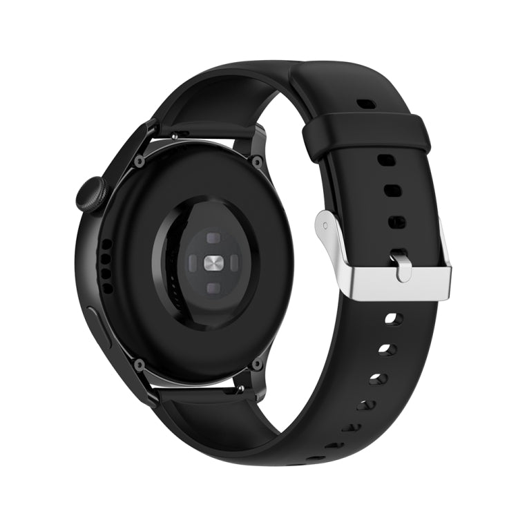 For Huawei Watch 4 / Watch 4 Pro Solid Color Silicone Stainless Steel Silver Buckle Watch Band(Black) - Watch Bands by PMC TechLife | Online Shopping South Africa | PMC TechLife