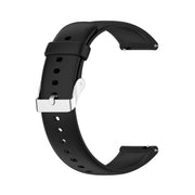 For Huawei Watch 4 / Watch 4 Pro Solid Color Silicone Stainless Steel Silver Buckle Watch Band(Black)
