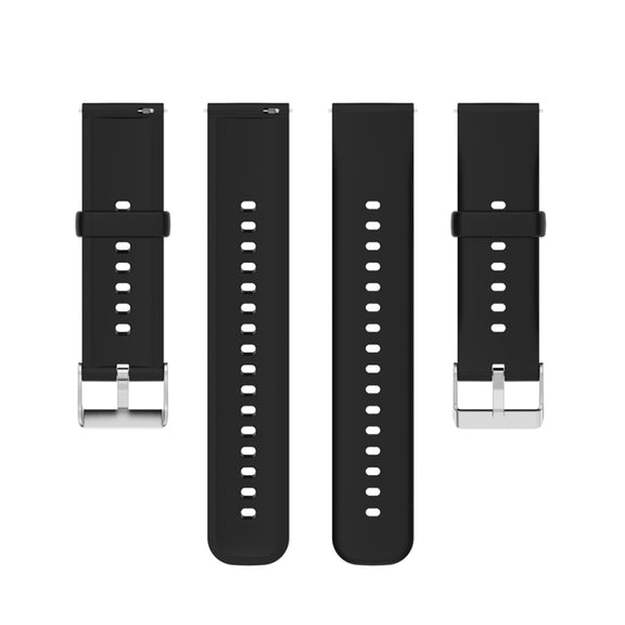 For Huawei Watch 4 / Watch 4 Pro Solid Color Silicone Stainless Steel Silver Buckle Watch Band(Black)