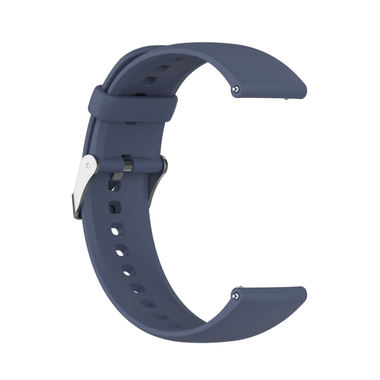 For Huawei Watch 4 / Watch 4 Pro Solid Color Silicone Stainless Steel Silver Buckle Watch Band(Blue Grey) - Watch Bands by PMC TechLife | Online Shopping South Africa | PMC TechLife