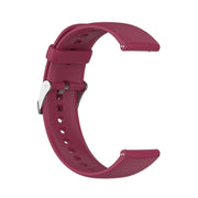 For Huawei Watch 4 / Watch 4 Pro Solid Color Silicone Stainless Steel Silver Buckle Watch Band(Wine Red)
