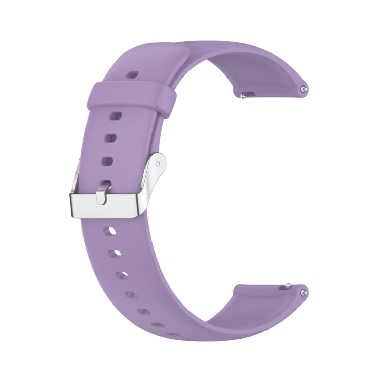 For Huawei Watch 4 / Watch 4 Pro Solid Color Silicone Stainless Steel Silver Buckle Watch Band(Light Purple) - Watch Bands by PMC TechLife | Online Shopping South Africa | PMC TechLife