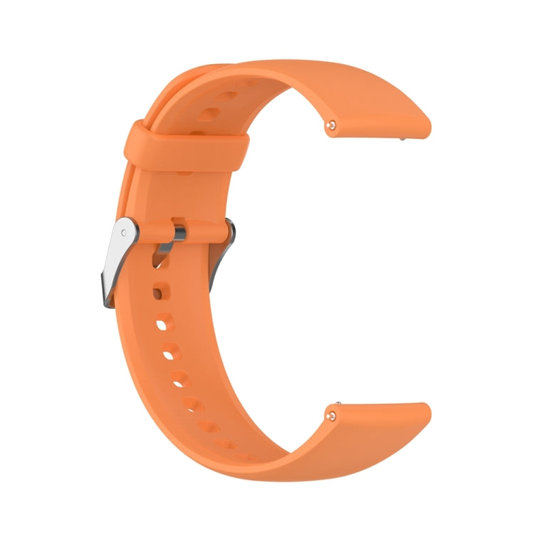 For Huawei Watch 4 / Watch 4 Pro Solid Color Silicone Stainless Steel Silver Buckle Watch Band(Orange) - Watch Bands by PMC TechLife | Online Shopping South Africa | PMC TechLife