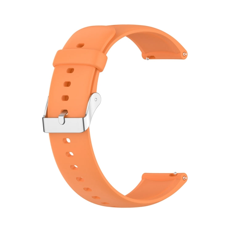 For Huawei Watch 4 / Watch 4 Pro Solid Color Silicone Stainless Steel Silver Buckle Watch Band(Orange) - Watch Bands by PMC TechLife | Online Shopping South Africa | PMC TechLife