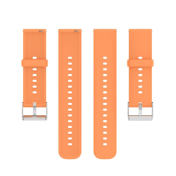For Huawei Watch 4 / Watch 4 Pro Solid Color Silicone Stainless Steel Silver Buckle Watch Band(Orange)