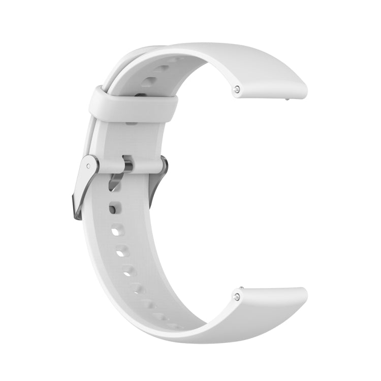 For Huawei Watch 4 / Watch 4 Pro Solid Color Silicone Stainless Steel Silver Buckle Watch Band(White) - Watch Bands by PMC TechLife | Online Shopping South Africa | PMC TechLife