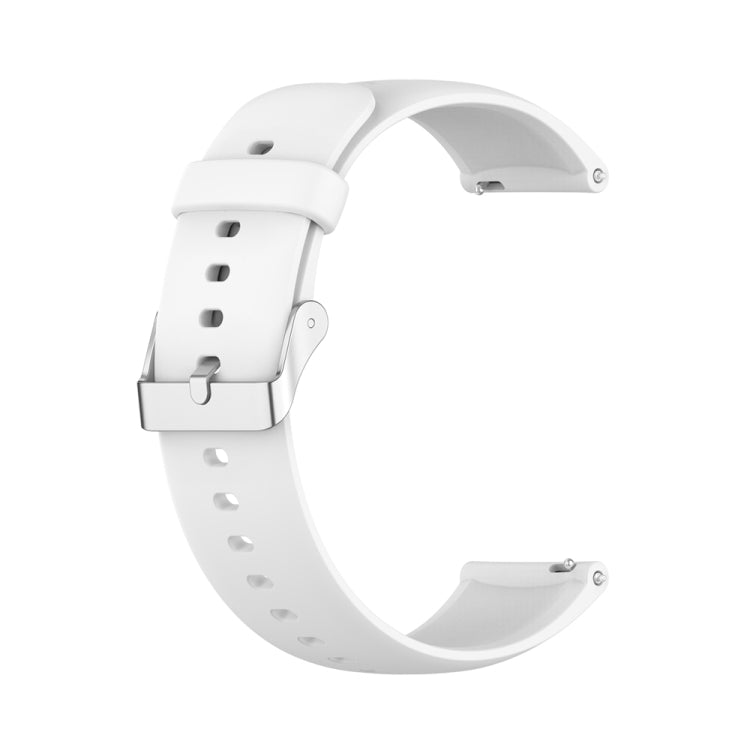 For Huawei Watch 4 / Watch 4 Pro Solid Color Silicone Stainless Steel Silver Buckle Watch Band(White) - Watch Bands by PMC TechLife | Online Shopping South Africa | PMC TechLife