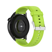 For Huawei Watch 4 / Watch 4 Pro Solid Color Silicone Stainless Steel Silver Buckle Watch Band(Lime Green)