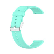 For Huawei Watch 4 / Watch 4 Pro Solid Color Silicone Stainless Steel Silver Buckle Watch Band(Teal)