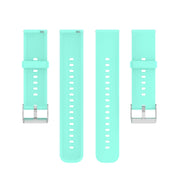 For Huawei Watch 4 / Watch 4 Pro Solid Color Silicone Stainless Steel Silver Buckle Watch Band(Teal)