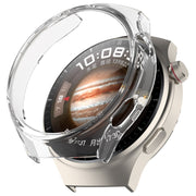 For Huawei Watch 4 Pro Half Coverage Hollowed Watch Protective Case + Hydrogel Film Set(Transparent White)