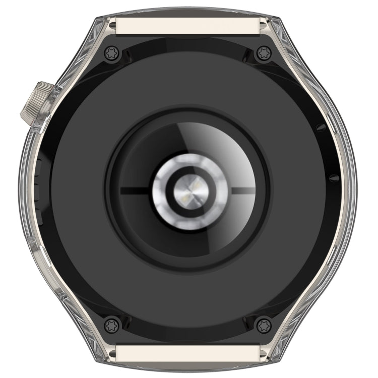 For Huawei Watch 4 Pro Half Coverage Hollowed Watch Protective Case + Hydrogel Film Set(Transparent White) - Watch Cases by PMC TechLife | Online Shopping South Africa | PMC TechLife