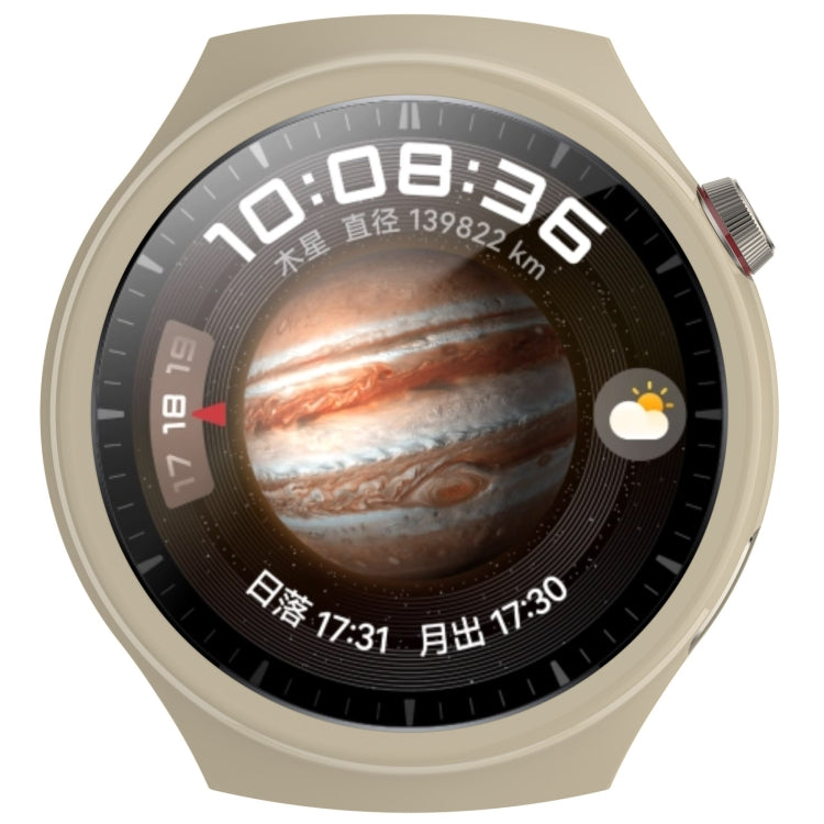 For Huawei Watch 4 Pro Half Coverage Hollowed Watch Protective Case + Hydrogel Film Set(Ivory White) - Watch Cases by PMC TechLife | Online Shopping South Africa | PMC TechLife