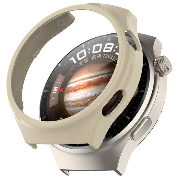 For Huawei Watch 4 Pro Half Coverage Hollowed Watch Protective Case + Hydrogel Film Set(Ivory White)