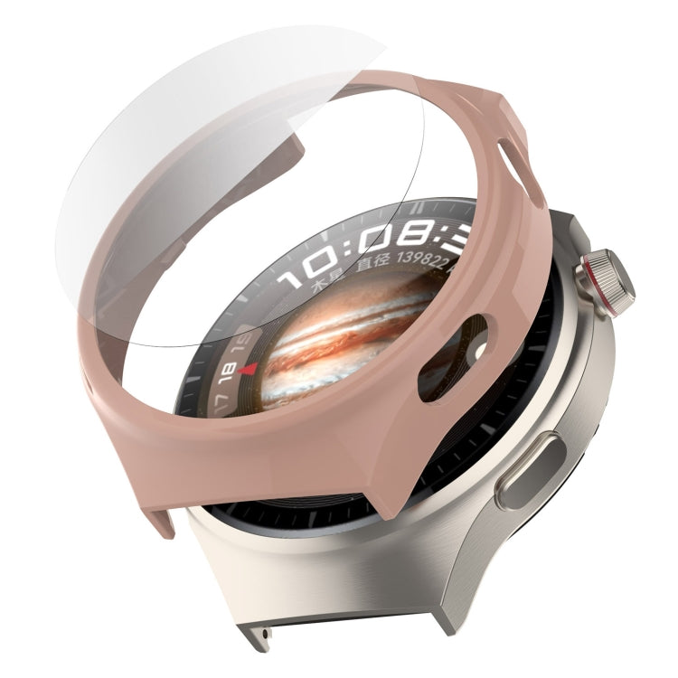 For Huawei Watch 4 Pro Half Coverage Hollowed Watch Protective Case + Hydrogel Film Set(Transparent White) - Watch Cases by PMC TechLife | Online Shopping South Africa | PMC TechLife