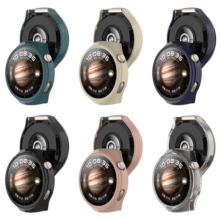 For Huawei Watch 4 Pro Half Coverage Hollowed Watch Protective Case + Hydrogel Film Set(Transparent White) - Watch Cases by PMC TechLife | Online Shopping South Africa | PMC TechLife