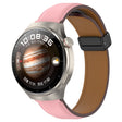 For Huawei Watch 4 / Watch 4 Pro Folding Buckle Genuine Leather Watch Band(Pink) - Watch Bands by PMC TechLife | Online Shopping South Africa | PMC TechLife