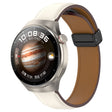 For Huawei Watch 4 / Watch 4 Pro Folding Buckle Genuine Leather Watch Band(Creamy White) - Watch Bands by PMC TechLife | Online Shopping South Africa | PMC TechLife