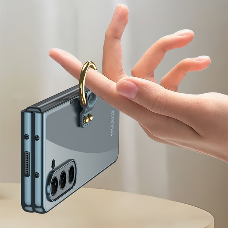 For Samsung Galaxy Z Fold5 GKK Electroplating Phone Case with Ring(Silver)