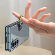 For Samsung Galaxy Z Fold5 GKK Electroplating Phone Case with Ring(Silver)