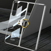 For Samsung Galaxy Z Fold5 GKK Electroplating Phone Case with Ring(Silver)