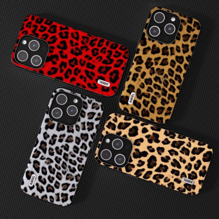 For iPhone 14 Pro ABEEL Black Edge Leopard Phone Case(Golden Leopard)