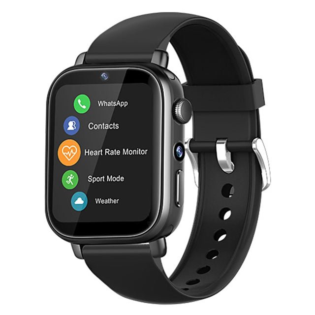 UNIWA X1S 1.9 inch IP67 Water-resistant 4G Android 8.1 Dual Cameras Smart Watch Support Temperature Measurement, Specification:2G+16G(Black)
