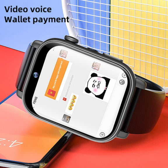 UNIWA X1S 1.9 inch IP67 Water-resistant 4G Android 8.1 Dual Cameras Smart Watch Support Temperature Measurement, Specification:2G+16G(Black)