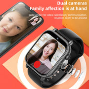 UNIWA X1S 1.9 inch IP67 Water-resistant 4G Android 8.1 Dual Cameras Smart Watch Support Temperature Measurement, Specification:2G+16G(Black)