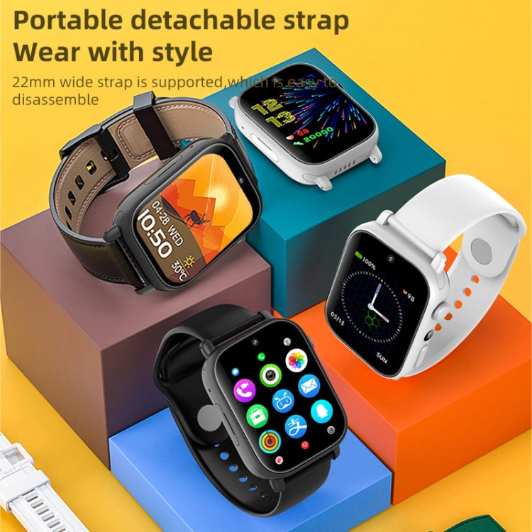 UNIWA X1S 1.9 inch IP67 Water-resistant 4G Android 8.1 Dual Cameras Smart Watch Support Temperature Measurement, Specification:2G+16G(Black)