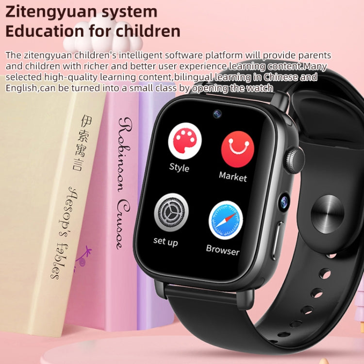 UNIWA X1S 1.9 inch IP67 Water-resistant 4G Android 8.1 Dual Cameras Smart Watch Support Temperature Measurement, Specification:2G+16G(Black)