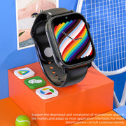 UNIWA X1S 1.9 inch IP67 Water-resistant 4G Android 8.1 Dual Cameras Smart Watch Support Temperature Measurement, Specification:2G+16G(Black)