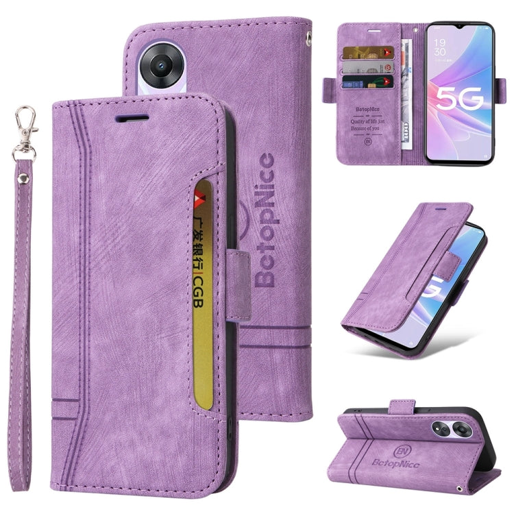 For OPPO A78 5G Global BETOPNICE Dual-side Buckle Leather Phone Case(Purple) - OPPO Cases by BETOPNICE | Online Shopping South Africa | PMC TechLife | Buy Now Pay Later Mobicred