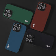 For iPhone 15 Pro ABEEL Genuine Leather Silky Soft Black Edge Phone Case(Blue)
