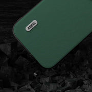 For iPhone 14 Plus ABEEL Genuine Leather Silky Soft Black Edge Phone Case(Green)
