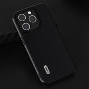 For iPhone 14 Pro ABEEL Genuine Leather Silky Soft Black Edge Phone Case(Black)