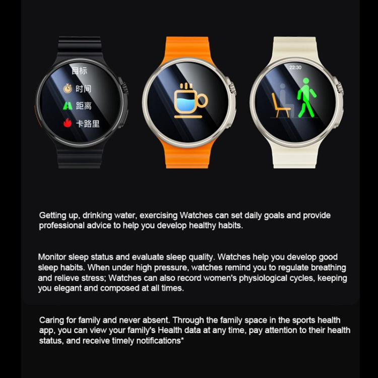 V3 Ultra Max 1.6 inch TFT Round Screen Smart Watch Supports Voice Calls/Blood Oxygen Monitoring(Orange) - Smart Watches by PMC TechLife | Online Shopping South Africa | PMC TechLife