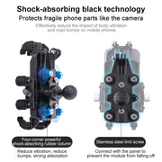 MOTOSLG Crab Motorcycle Phone Clamp Bracket O-Type Rear Mirror Mount(Black)