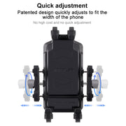 MOTOSLG Crab Motorcycle Phone Clamp Bracket O-Type Rear Mirror Mount(Black)