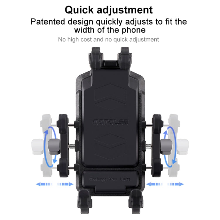 MOTOSLG Crab Motorcycle Phone Clamp Bracket O-Type Rear Mirror Mount(Black)