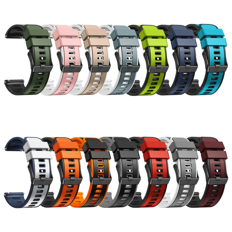 Compatible with Garmin Compatible witherunner 265S / 255S / Venu 2S 18mm Weave Two-Color Silicone Watch Band(White Blue) - free shipping - PMC TechLife - Order now!