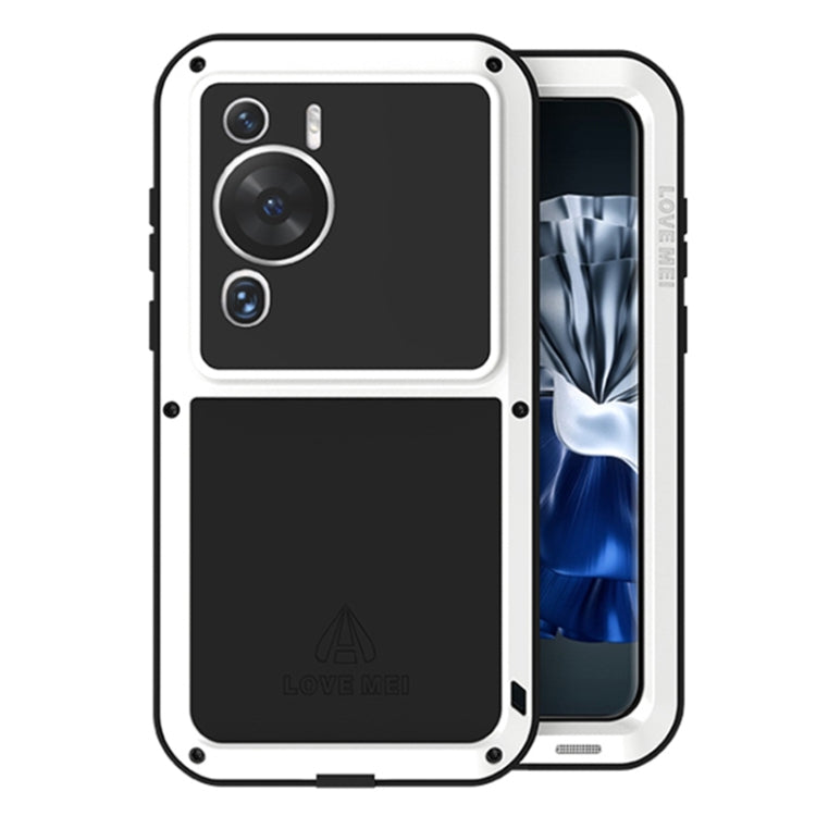For Huawei P60 / P60 Pro / P60 Art LOVE MEI POWERFUL Metal Shockproof Life Water-resistant Dustproof Phone Case(White) - free shipping - PMC TechLife - Order now!