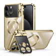 For iPhone 15 Pro Max Large Window Holder MagSafe Magnetic Metal Phone Case(Yellow) - free shipping - PMC TechLife - Order now!
