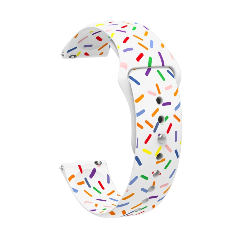 For Garmin Venu / SQ / SQ2 / Venu 2 Plus 20mm Sports Rainbow Dots Silicone Watch Band(White) - Watch Bands by PMC TechLife | Online Shopping South Africa | PMC TechLife