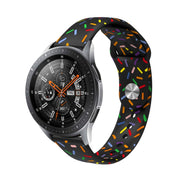Compatible with Garmin Venu / SQ / SQ2 / Venu 2 Plus 20mm Sports Rainbow Dots Silicone Watch Band(Black)