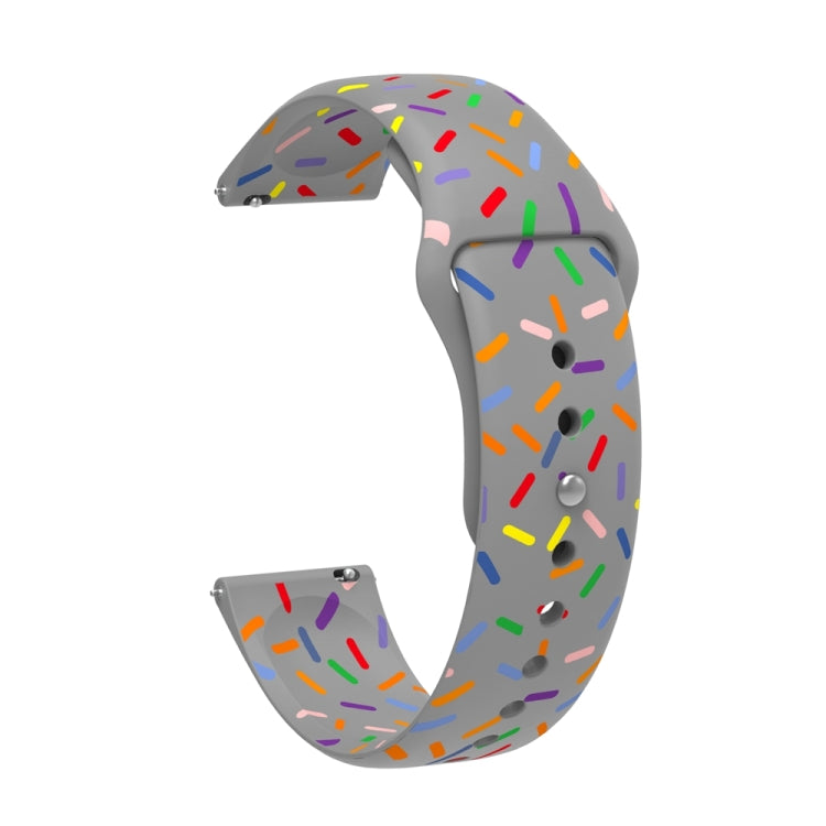 For Garmin Venu / SQ / SQ2 / Venu 2 Plus 20mm Sports Rainbow Dots Silicone Watch Band(Grey) - Watch Bands by PMC TechLife | Online Shopping South Africa | PMC TechLife