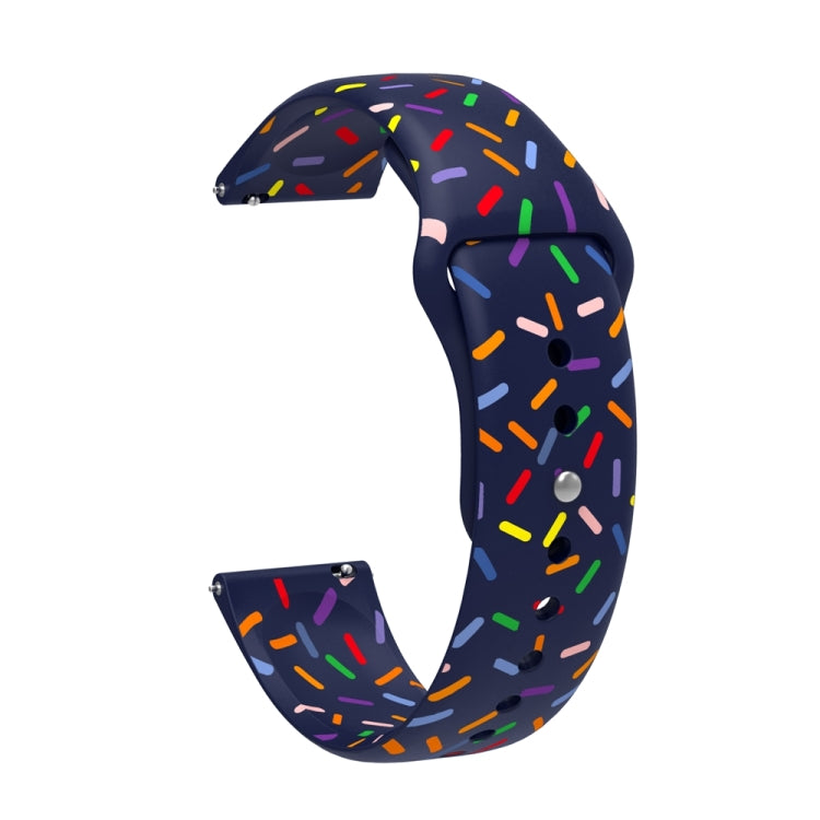 For Garmin Venu / SQ / SQ2 / Venu 2 Plus 20mm Sports Rainbow Dots Silicone Watch Band(Blue) - Watch Bands by PMC TechLife | Online Shopping South Africa | PMC TechLife